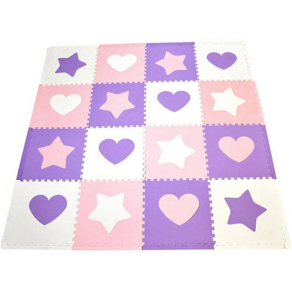 Seed Sprout 16pc Playmat Set, Hearts and Stars