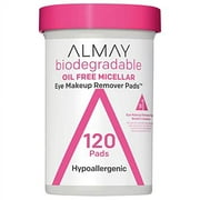 Almay Makeup Remover Pads, Micellar Gentle, Longwear & Waterproof, Hypoallergenic, Fragrance Free, Dermatologist & Ophthalmologist Tested, 120 Pads (Pack of 1)