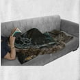 thumbnail image 6 of Gothic Soft Flannel Fleece Throw Blanket, Patio with Enchanted Wishing Well Ivy on Antique Gateway to Forest, Cozy Plush for Indoor and Outdoor Use, 50" x 60", Grey Teal, by Ambesonne, 6 of 6