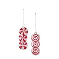 thumbnail image 4 of 5.5"H & 5.75"H Sullivans Candy Striped Christmas Ornament Set of 2, Red-White, 4 of 4