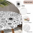 thumbnail image 3 of Video Game Round Tablecloth for 45-54 Inch Tables, Fitted Table Cover with Elastic Edge, Black White Game Controller Monochrome Waterproof Outdoor Table Cloth Protector for Patio Garden Dinner Picnic, 3 of 9