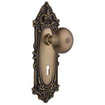 Nostalgic Warehouse Vicnyk_Dp_Kh New York Solid Brass Dummy Door Knob Set - Brass