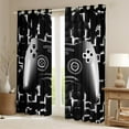 thumbnail image 2 of Gaming Curtains & Drapes Teens Bedroom Game Window Curtains Gamer 30%-50% Blackout Curtains Gamepad Room Decor Window Treatments 2 Panels 42"Wx63"L,Neon Black White Grey, 2 of 5