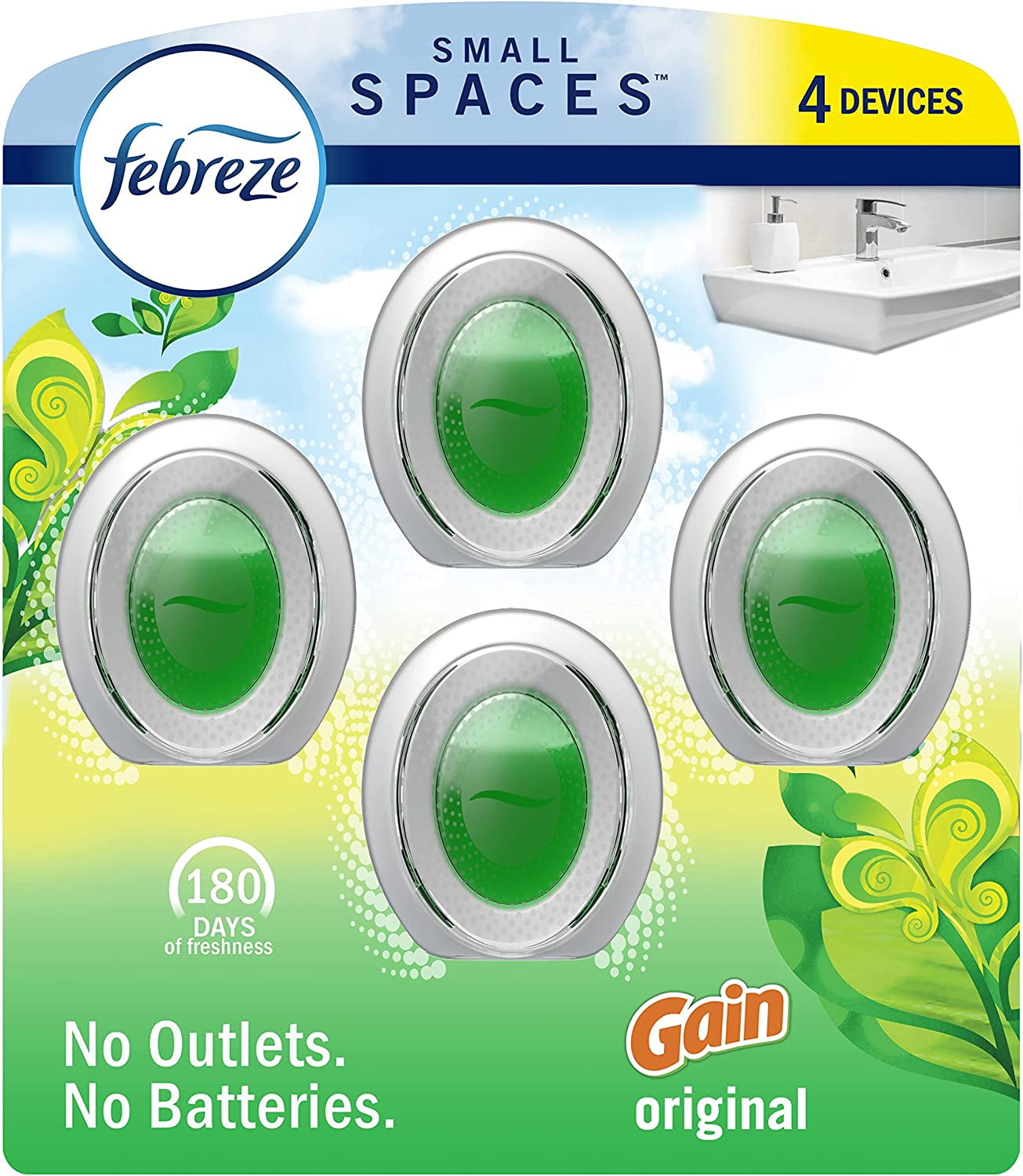 Febreze Small Spaces, Plug in Air Freshener Alternative for Home, Gain