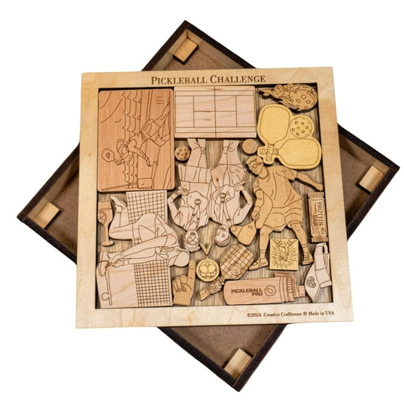 Creative Crafthouse Pickleball Puzzle, Wood Gift for Players, USA Made Decor