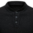 thumbnail image 5 of Mens Base Sweaters Buttons Fitted Plain Pullover Long Sleeve Fall Winter Tops Soft Cotton Knitwear Clothes for Men (2XL, Black), 5 of 6