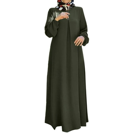 

Long Dress Summer Ventilative Clothes Robe for Women Ramadan Traditional Hijab Dress Set