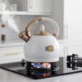 thumbnail image 2 of SUSLAS 2.64 qt Stainless Steel Whistling Tea Kettle for Stovetop, White Vintage Tea Pot, 2 of 9