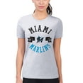 thumbnail image 4 of Women's G-III 4Her by Carl Banks Heather Gray Miami Marlins Super-Slim Fit Lightweight City Graphic T-Shirt, 4 of 5