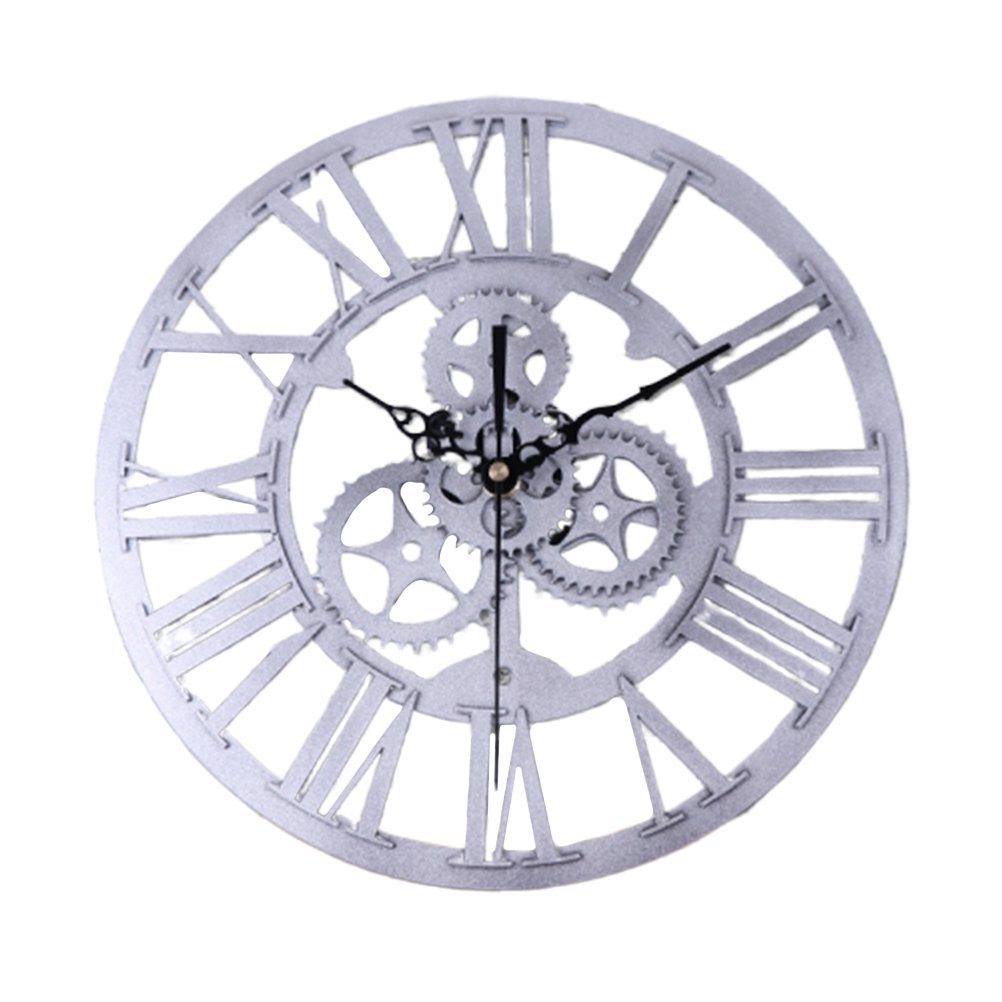 Retro Industrial Style Gear Wall Clock Finish Decorative Wall Clock for Home and Office Decor