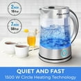 thumbnail image 5 of Pohl Schmitt 1.7L Electric Kettle with Upgraded Stainless Steel Filter, Inner Lid & Bottom, Glass Water Boiler & Tea Heater with LED, Cordless, Auto Shut-Off - Boil-Dry, 5 of 7