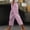 Pink, variant on WEIee Capris for Women Casual Summer Pocket Cropped Pants with Drawstring Stripe Straight Leg Lightweight Trousers Loose Fit Travel Lady Pants Gray L