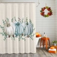 thumbnail image 3 of Shower Curtains for Bathroom-60"x72",Thanksgiving Watercolor Pumpkin on Linen Waterproof Bath Curtain Shower Curtain Set, 3 of 7