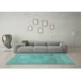 thumbnail image 3 of Ahgly Company Indoor Round Abstract Light Blue Modern Area Rugs, 3' Round, 3 of 4