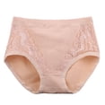 thumbnail image 2 of rygai Menstruation Panties Lace High Waist Leak Proof Solid Color Close Fit Plus Size Cotton Crotch Obesity Briefs Middle Aged Panties Underwear for Daily Wear,Khaki,5XL, 2 of 8