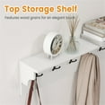 thumbnail image 6 of Wall Mount Coat Rack with Shelf - 31.5"x5.5"x8", 6 Hooks & 110LBS Capacity (White), 6 of 10