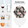thumbnail image 4 of KLL Drink Coasters Set Hexagon of 4,PU Leather Absorbent Coasters Set Decorative Coffee Cup Coasters Housewarming Gift for Home Decor-Rose Flowers, 4 of 5