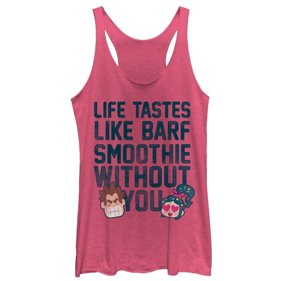 Women's Ralph Breaks the Internet Barf Smoothie  Racerback Tank Top Pink Heather Small