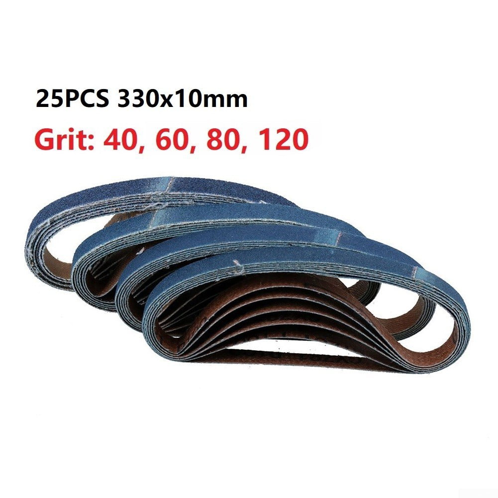 40 60 80 120 Grit Sanding Belts 10x330mm Paper Mix Aluminum Oxide Sander Tool 