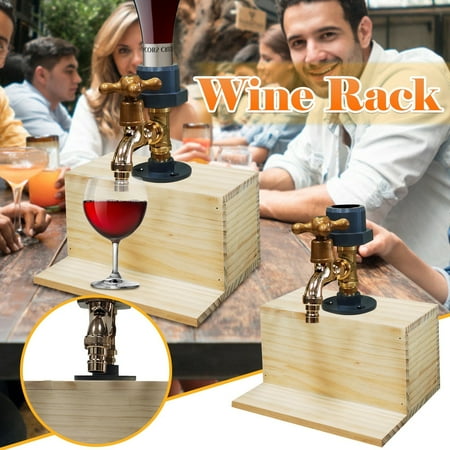 

Mittory Whiskey Wood Dispenser Fathers Day Liquor Alcohol-Whiskey Wood Dispenser Faucet Shape For Party Dinner