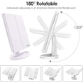 thumbnail image 4 of WEILY Miroir de Maquillage pour Coiffeuse avec Éclairage DEL et Écran Tactile, Trois Volets Grossissement 1x 2X 3X, Rotation Réglable à 180°, Double Alimentation, Miroir Cosmétique de Comptoir (Blanc), 4 of 6