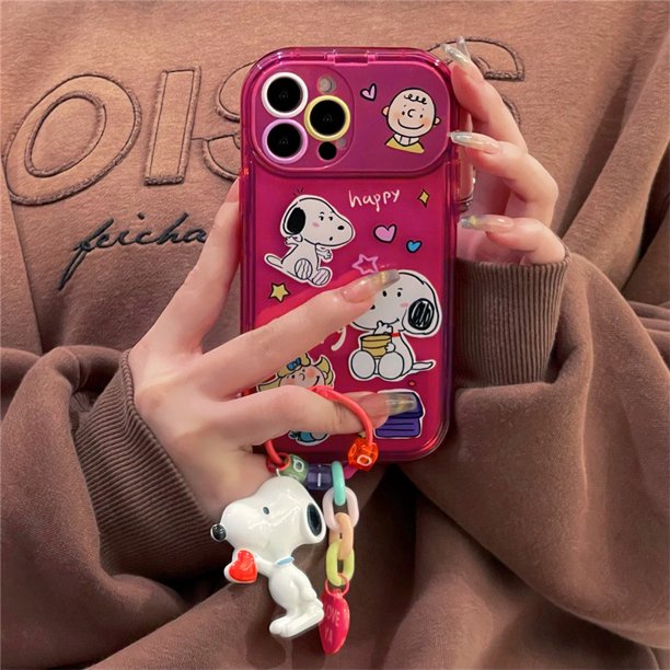 Funda Blanda Con Colgante De Espejo Snoopy Y Amigos De Dibujos Animados Para iPhone 14 13 12 11 Pro Max XR XSMAX Gao Jiahui unisex