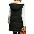 thumbnail image 6 of NAYTOAO Women Long Puffer Vest: Fall Zip up Reversible Fleece Jacket Winter Warm Sleeveless Hooded Coat with Pockets, 6 of 9