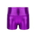 thumbnail image 7 of Doomiva Kids Girls Long Sleeve Shiny Gymnastic Dance Leotard Bodysuit Jumpsuit with Metallic Shorts Set Activewear Purple 12, 7 of 7