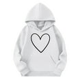 thumbnail image 4 of Thetops Big Girls' 11T White Hoodie - Heart Print Polyester Sweatshirt with Kangaroo Pocket, Durable for School & Everyday Wear, 4 of 4