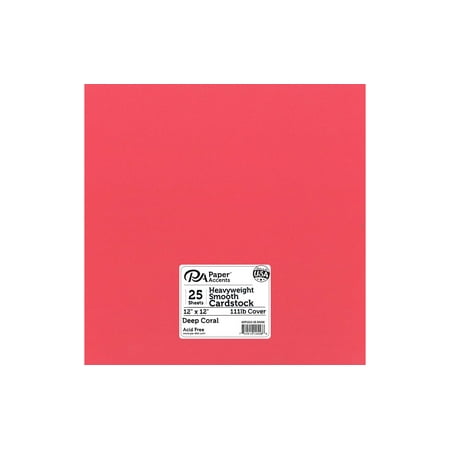 UPC: 0740512125586 | Paper Accents Cardstock 12 x 12  Heavyweight Smooth 111lb 25pc Deep Coral