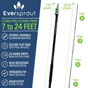 Eversprout 4-Stage Telescopic Extension Pole, 7-24 ft Heavy-Duty Aluminum