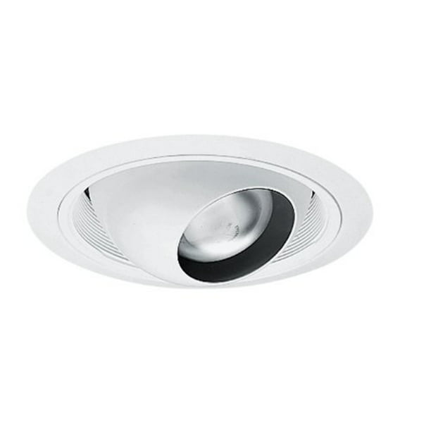 Juno Lighting 228 Wh 6 Inch R Par20 Regressed Eyeball With White Trim Com - 6 In White Recessed Ceiling Light Trim With Regressed Adjustable Eyeball