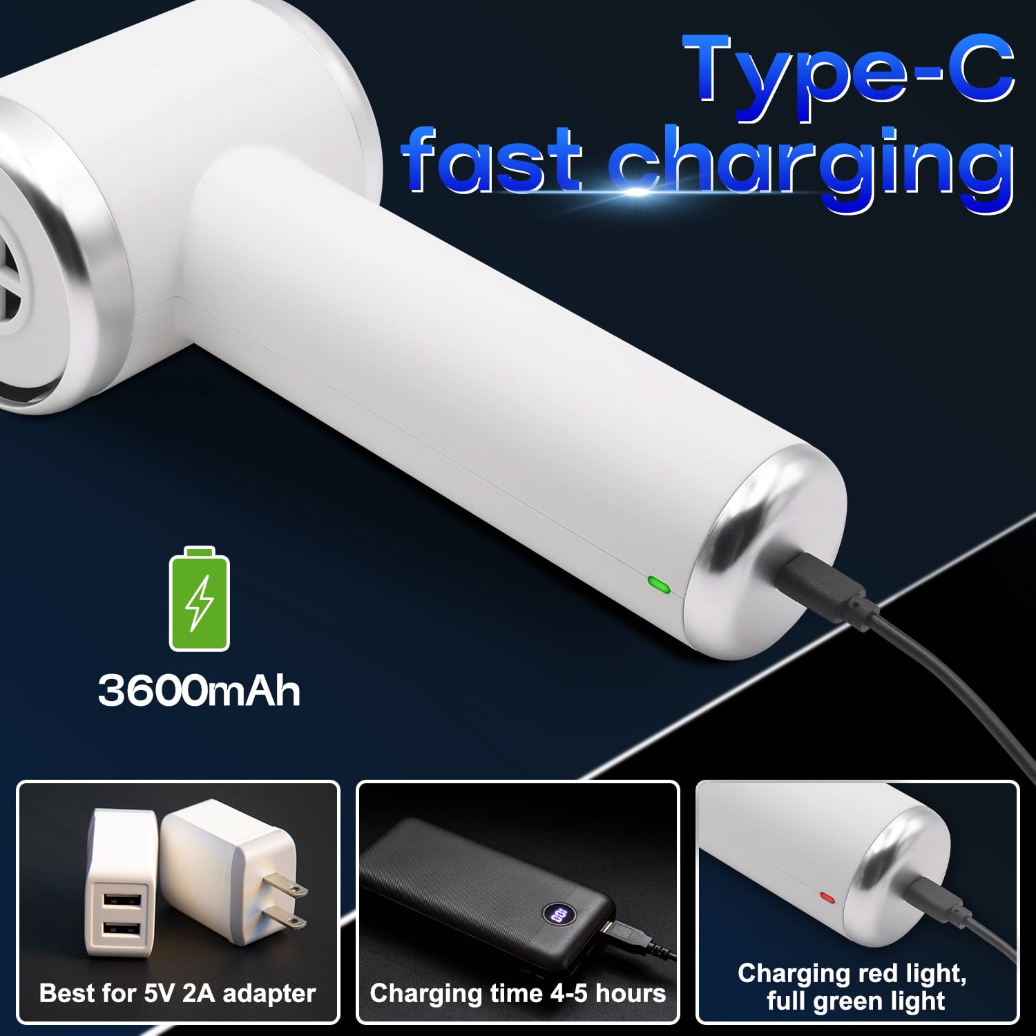 Dofulay Car Vacuum Cleaner Handheld Vacuum Cordless 5500Pa Strong Suction Clean for Home (White)