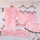 thumbnail image 3 of Pijamas de cinco piezas, ropa interior sexy, pijamas sexys, ropa de dormir, ropa de casa para mujer, pijamas de seda, 3 of 5