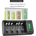 thumbnail image 2 of Baterías Recargabl D con Cargador, Cargador de batería Universal para Pilas AA AAA 9V D C con 4 Unidad NiMH D tamaño Recargable, 2 of 5
