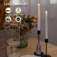 thumbnail image 4 of AFINETH Flameless Taper Candles with Rmote, 9.6" Dripless Battery Operated Candles, 3 Pack Real Wax Led Flickering Candlesticks wi, 4 of 6