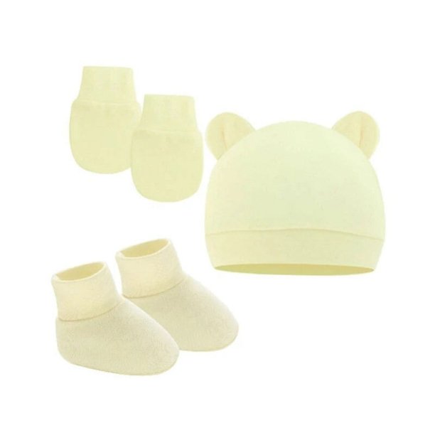 Conjunto de calcetines y mitones para recién nacido, conjunto de guantes sin arañazos para niños de 0 a 12 meses, 3 piezas