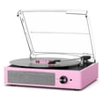 thumbnail image 1 of Tocadiscos de vinilo cotsoco, accionado por correa, Bluetooth de 3 velocidades, color rosa pálido, 1 of 7