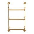 thumbnail image 6 of Kate and Laurel Marit Three-Tiered Wall Shelf, 18 x 6 x 30, Gold, Glam Decorative Floating Shelf Storage and Wall Organizer for Over the Toilet Storage Bathroom Display, 6 of 9