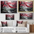 thumbnail image 4 of Designart "Red Forest Minimalist Monochrome painting III" Forest Floater Framed Wall Art Living Room, 4 of 7