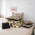 thumbnail image 6 of Manfei Kawaii Cherry Bowtie 7 Pieces Full Size Bedding Sets,Brown Leopard Pattern Full Size Bed in a Bag,Black Reversible, 6 of 7