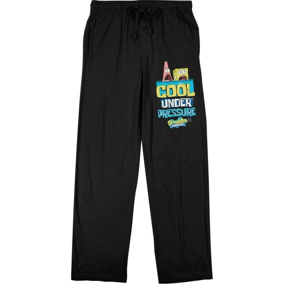 Spongebob Squarepants Cool Ocean Men's Black Sleep Pajama Pants-Medium