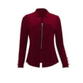 thumbnail image 4 of Xuemjiao Blazers for Women Business Casual Women's Autumn Solid Color Zippered Cuffs Button Suit Jacket Suits for Women Chaquetas De Mujer Elegantes (Red2,XXXXL), 4 of 4