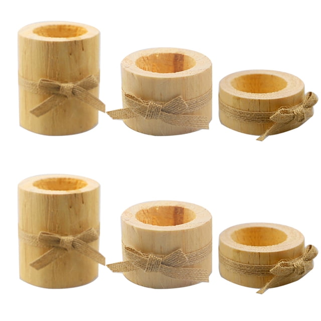 Paquete de 6 titulares de velas de estilo retro para velas de pilares ornamentos para el hogar candelabros pedestal para bodas fiesta navidad seitruly HA012312-00