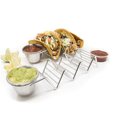 thumbnail image 4 of Taco Stand Stainless Steel 3 Grid V Shaped Glossy Taco Holder Rack for Kitchen Home with Sauce Cup, 4 of 9
