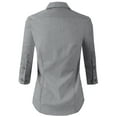 thumbnail image 2 of Doublju Women's 3/4 Sleeve Slim Fit Button Down Dress Shirt (Plus Size Available), 2 of 4