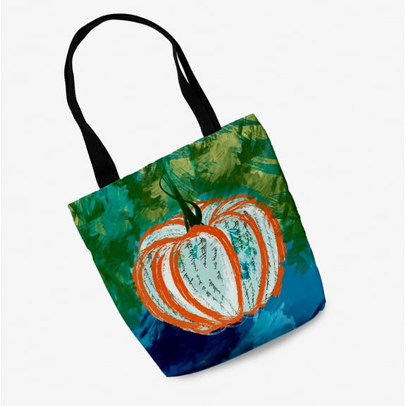 Trick or Treat Artistic Pumpkin Halloween Tote Bag