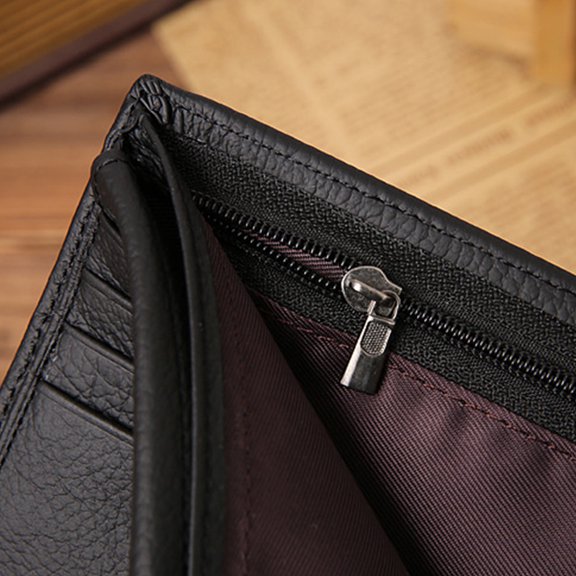 Milisten Men Short Purse Black Coin Purse with Wallet Pocket and Card Storage