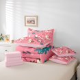 thumbnail image 6 of Manfei Salamander Pattern 7-Piece Twin Bedding,Purple Axolotl Bedding Comforter Set,Pink Reversible, 6 of 7
