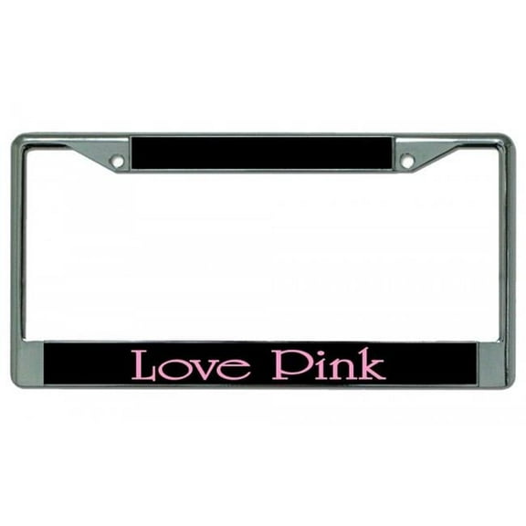 212 Main LPO1853 Love Pink Photo License Plate Frame, Free Screw Caps
